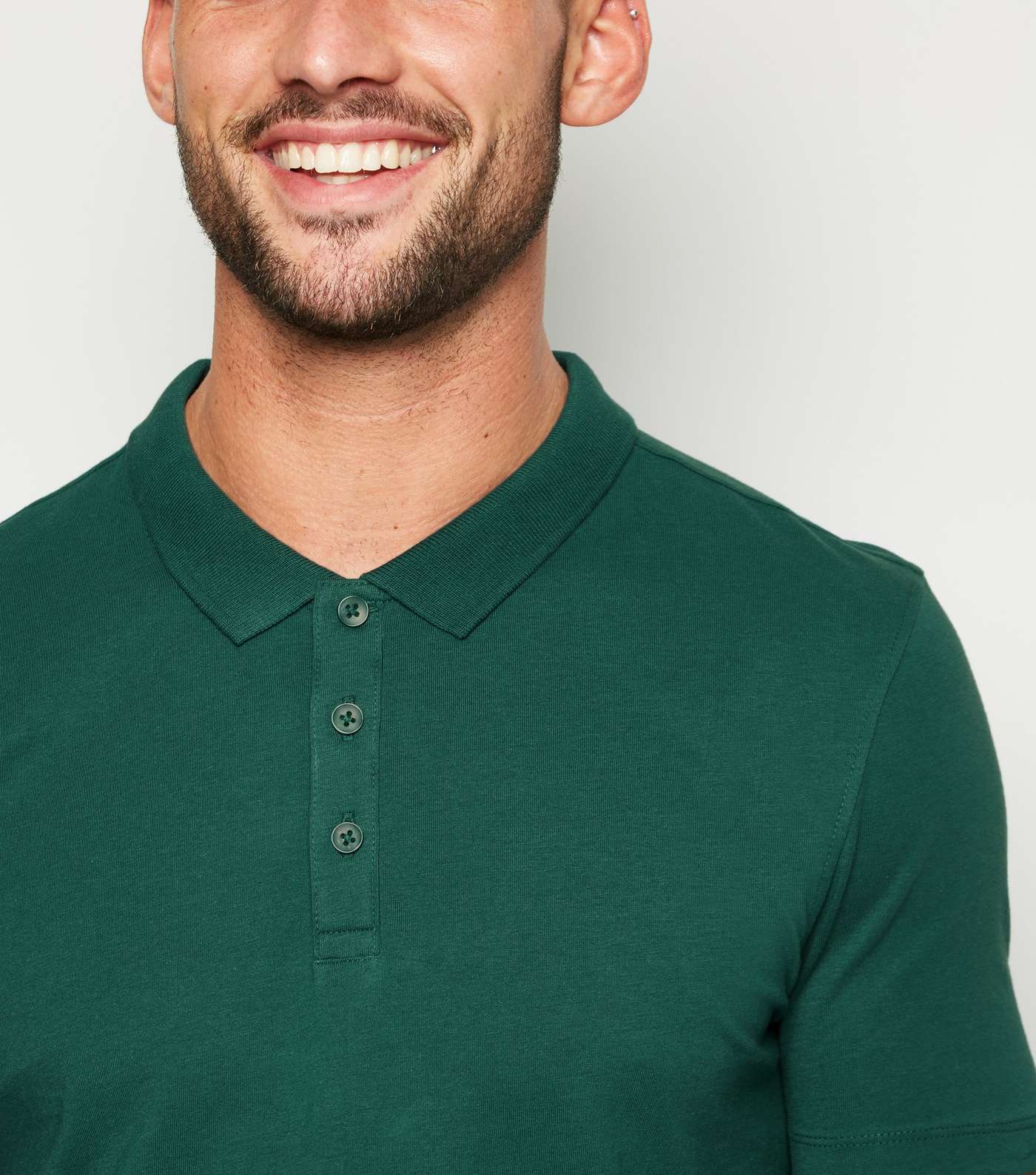 Dark Green Muscle Fit Polo Shirt Image 5