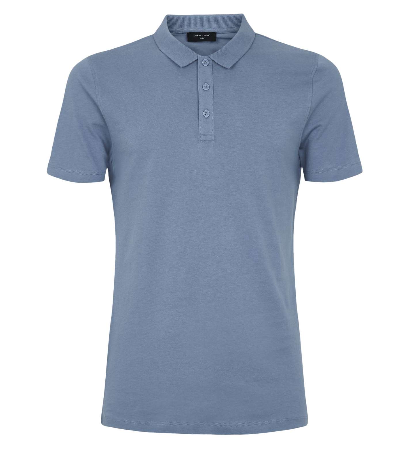 Blue Muscle Fit Polo Shirt Image 4