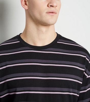 Image of Black Stripe Long Sleeve T-Shirt New Look