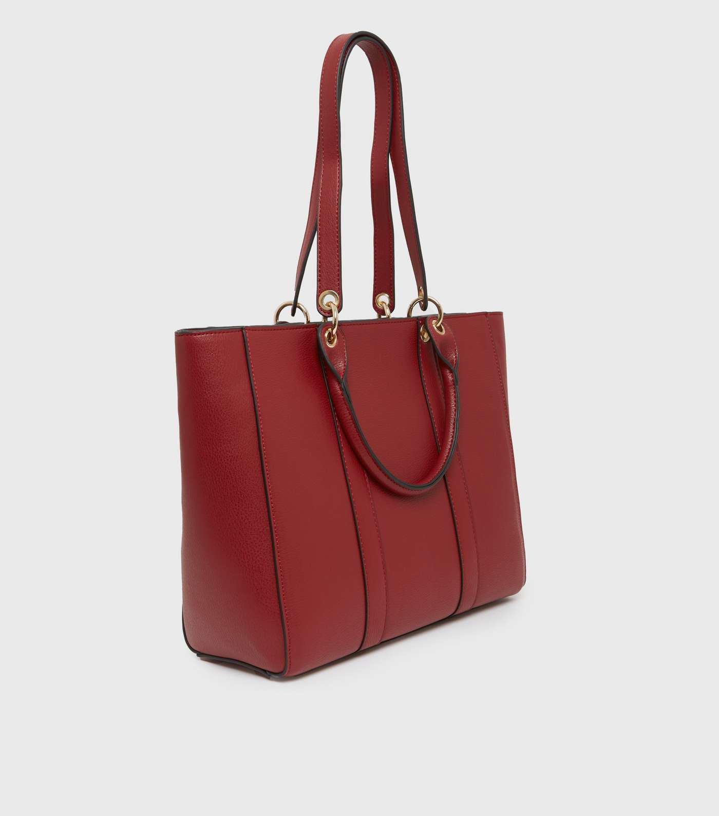 Dark Red Double Handle Tote Bag Image 3