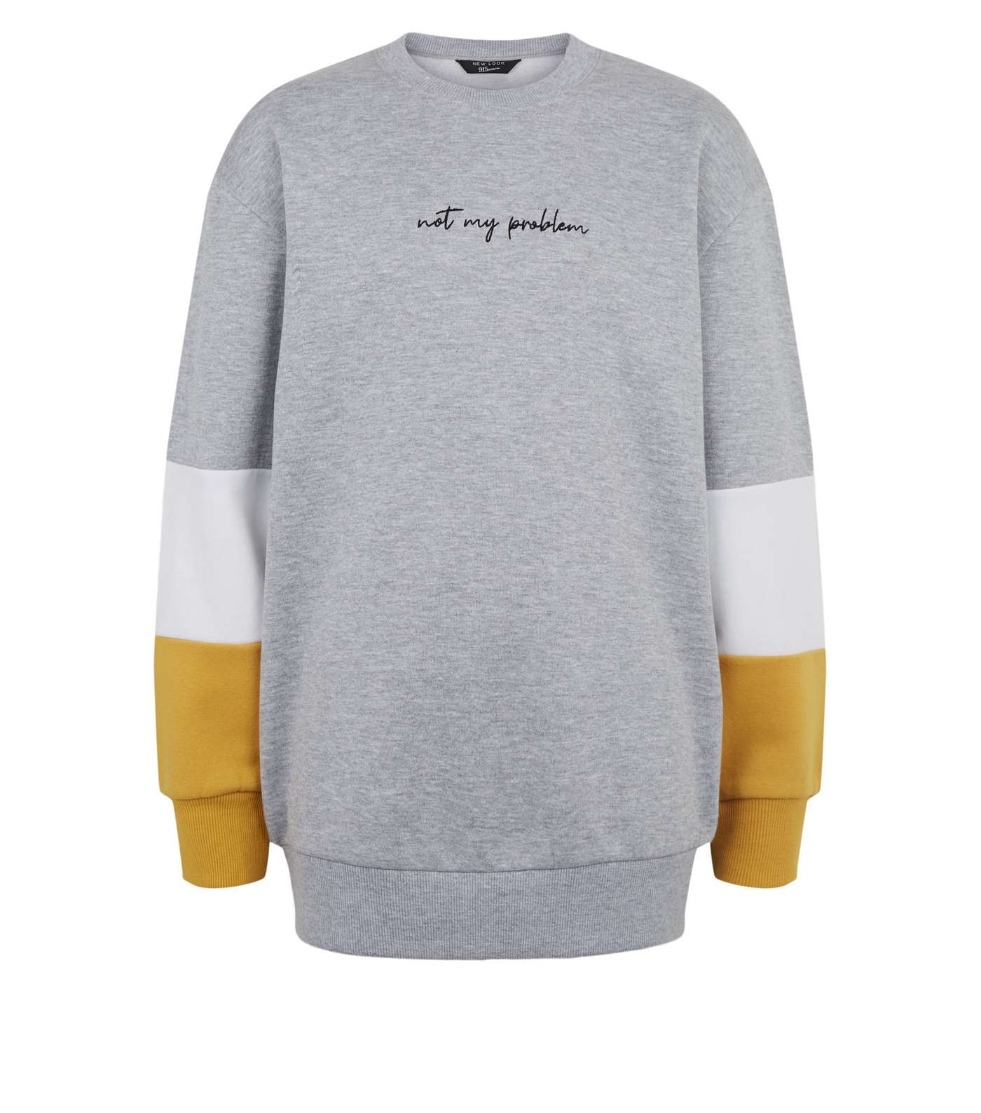Girls Pale Grey Slogan Colour Block Sweatshirt Image 4