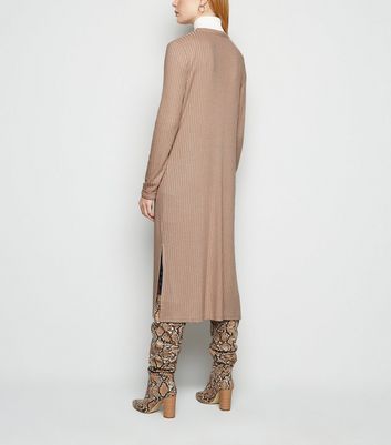 camel midi cardigan