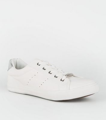 wide fit white trainers