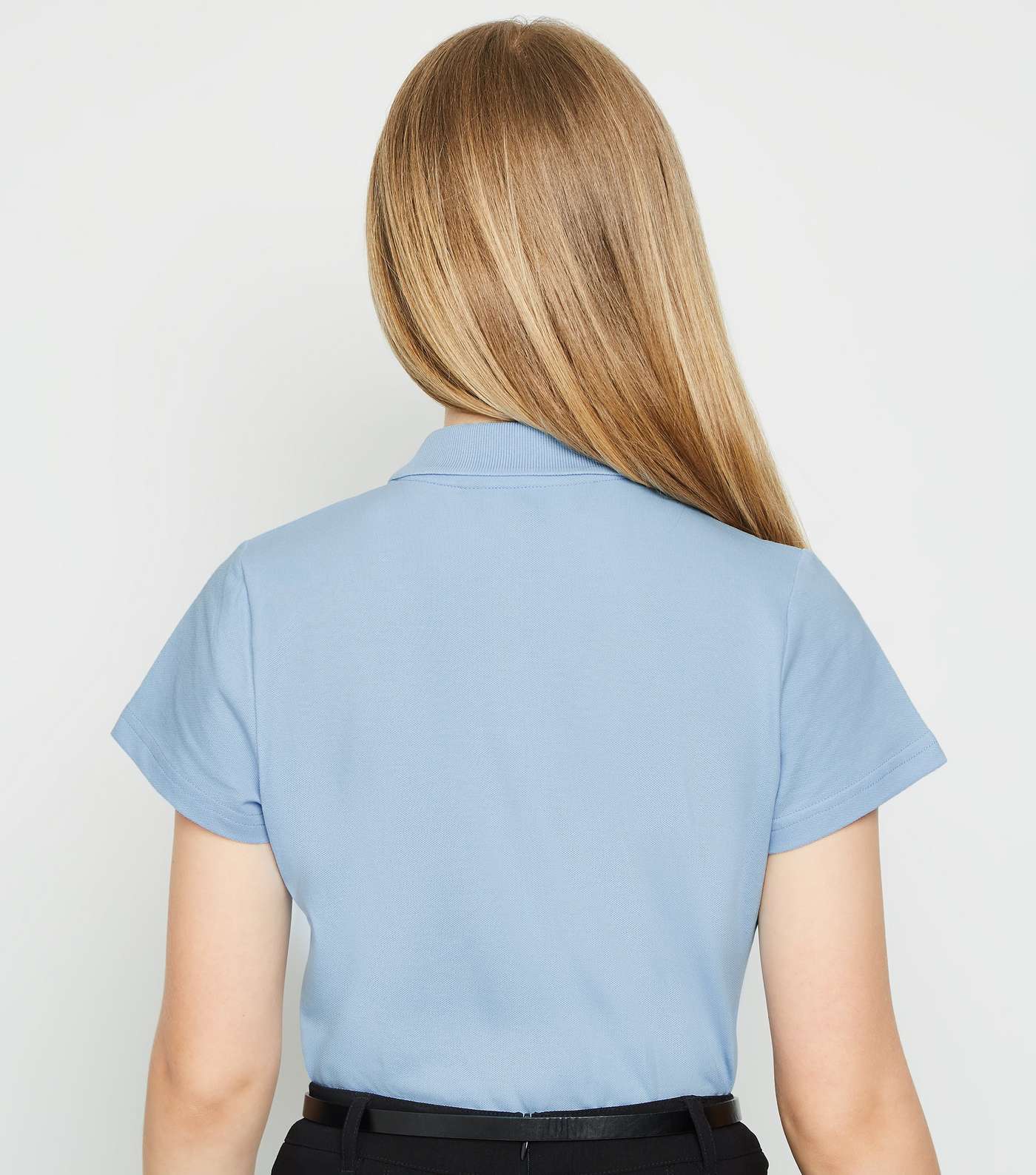 Girls Pale Blue Polo Shirt Image 5