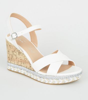 wide white wedges