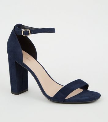 block navy heels