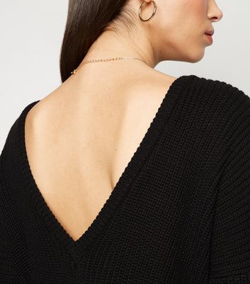 V neck shop back jumper