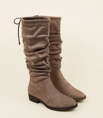 new look grey slouch boots