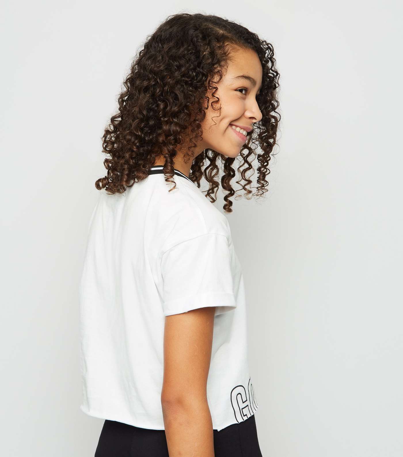 Girls White Good Vibes Sports T-Shirt Image 3