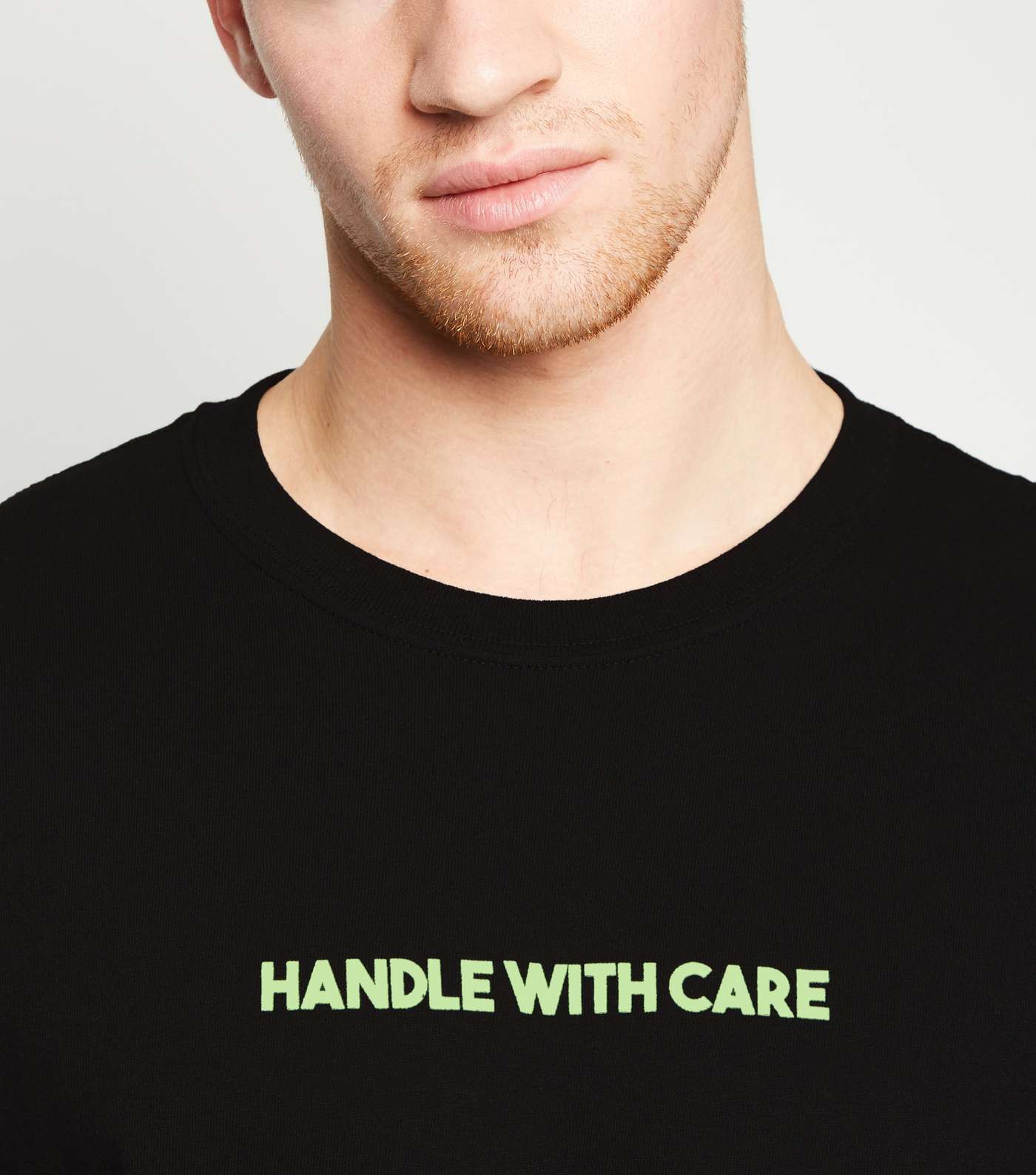 Black Handle With Care Neon T-Shirt Image 5