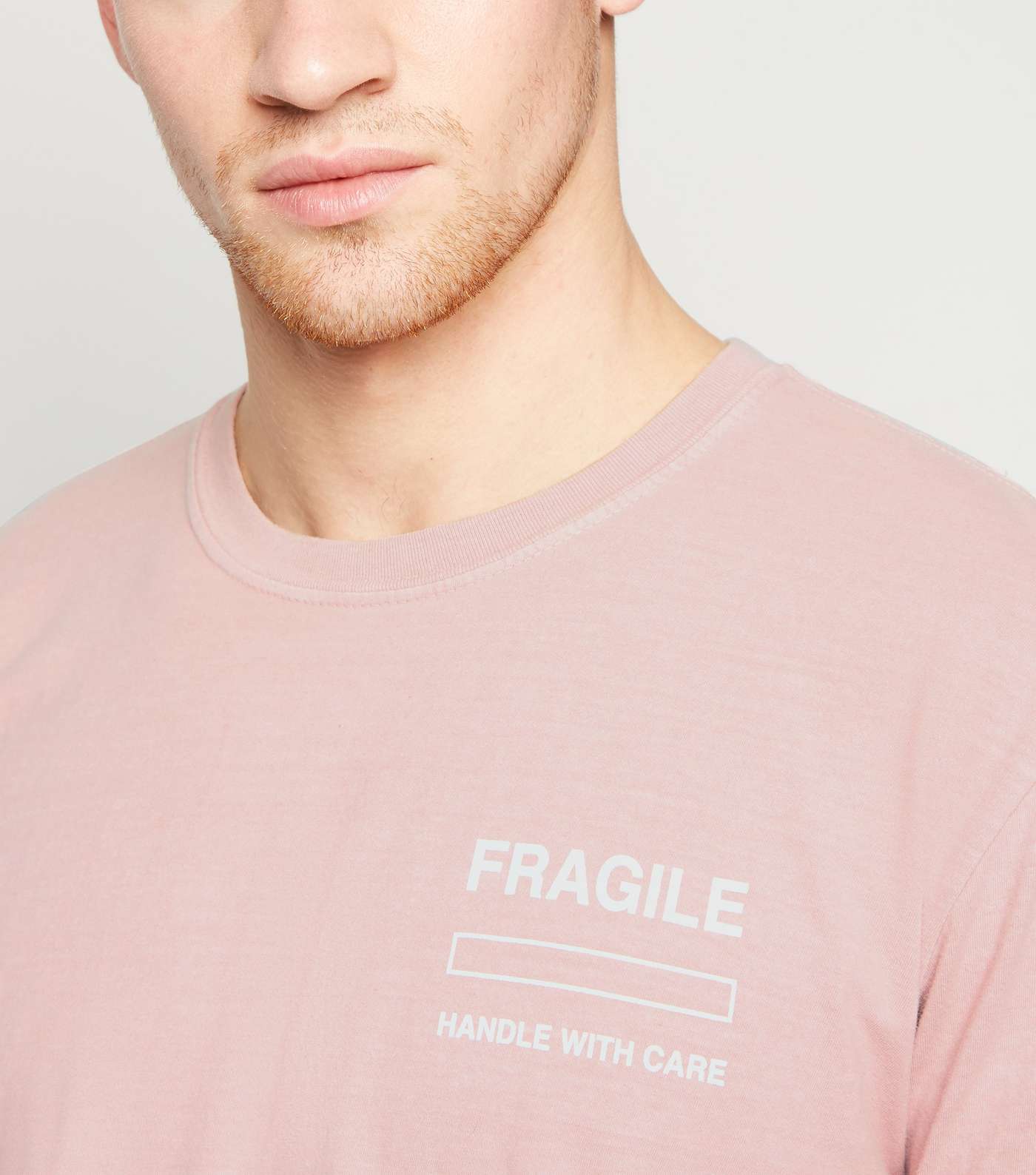 Mid Pink Fragile Slogan Oversized T-Shirt Image 5