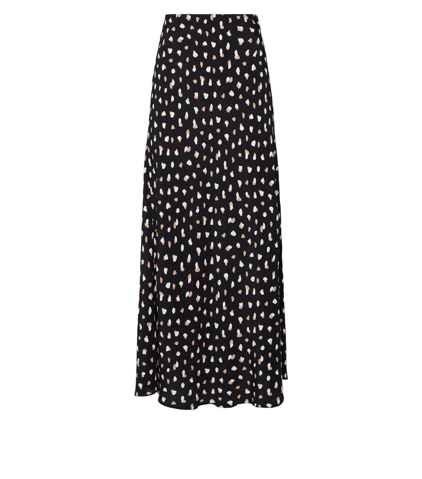 Tall Black Contrast Spot Midi Skirt Image 4