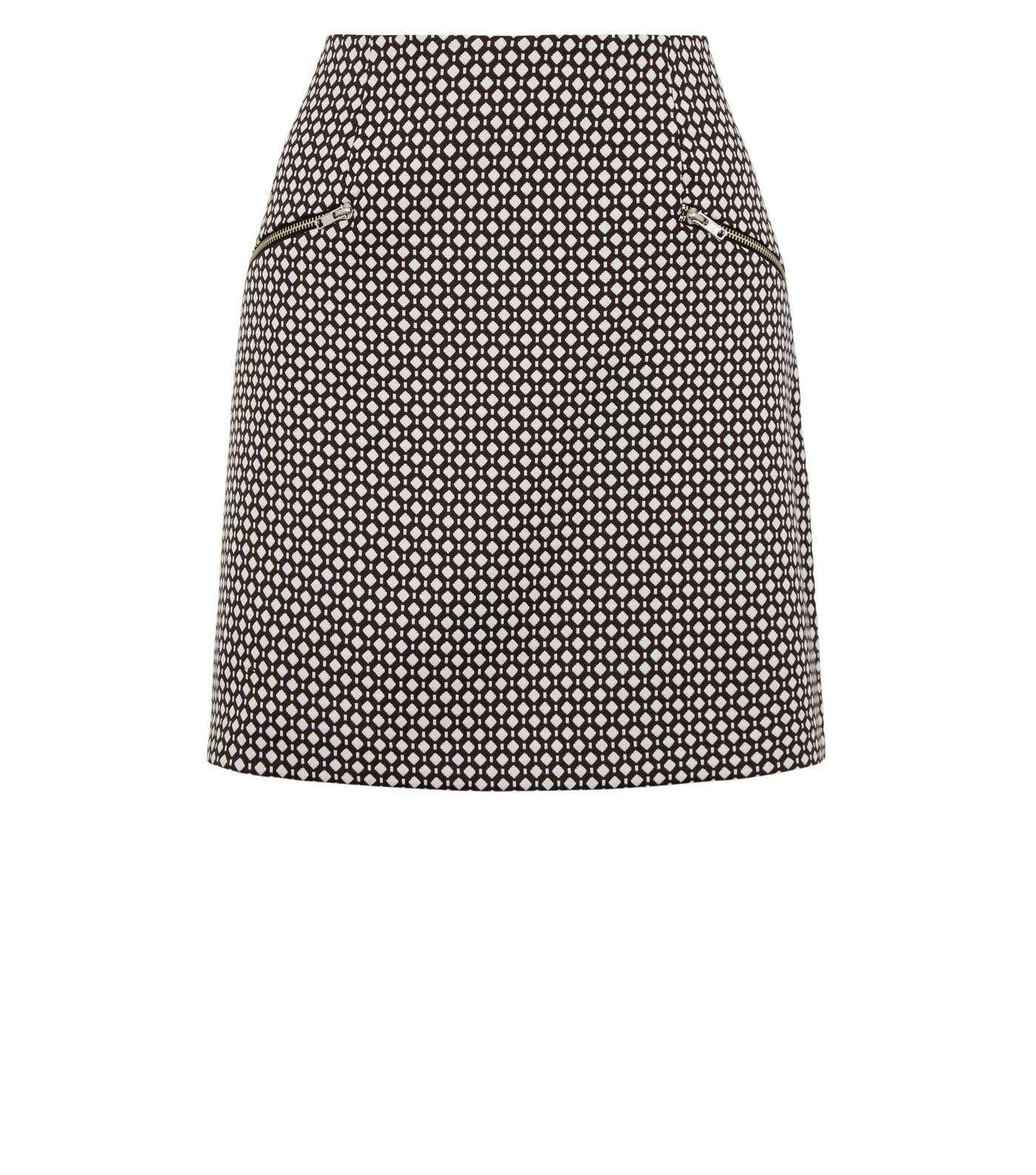 Black Geometric Zip Side Mini Skirt Image 4