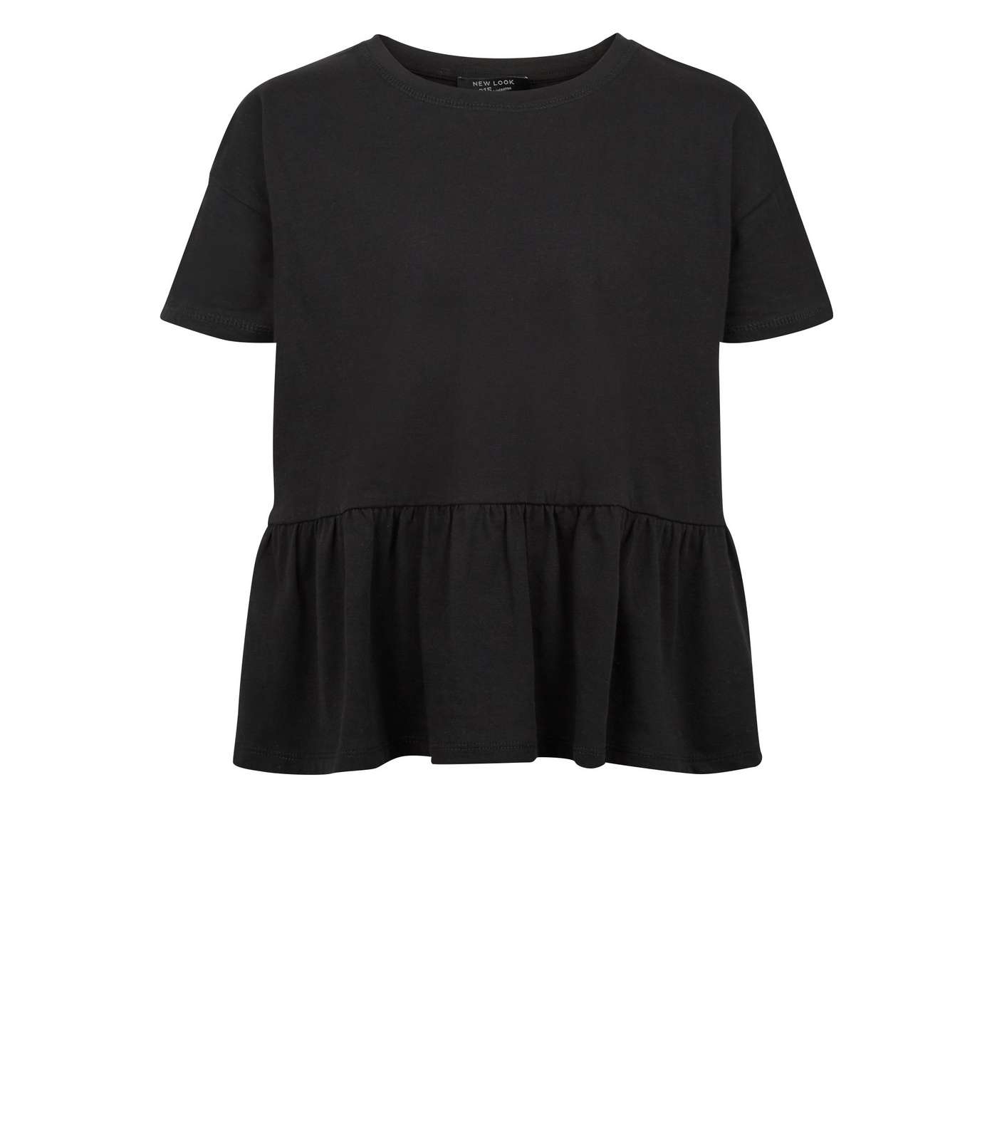 Girls Black Peplum T-Shirt Image 4