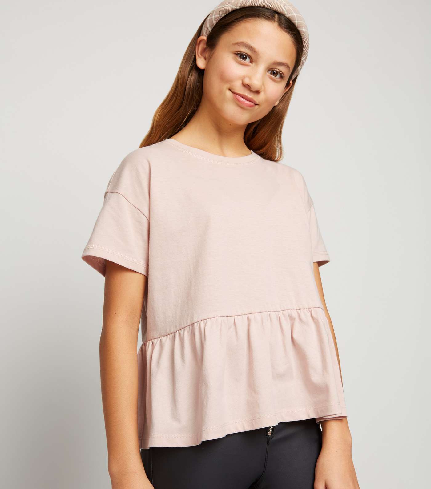 Girls Pink Peplum T-Shirt Image 5
