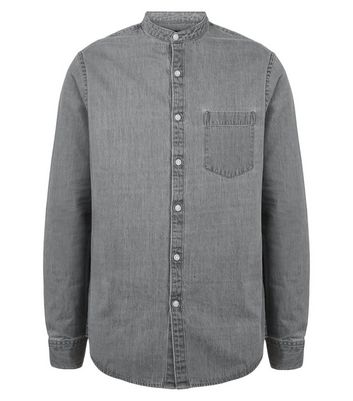 mens denim grandad shirt