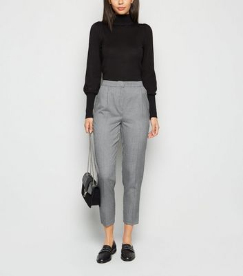 Brown Dogtooth High Waist Tapered Trousers | New Look
