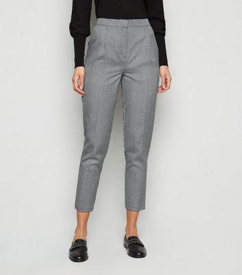 Light Grey Check Tapered Slim Leg 