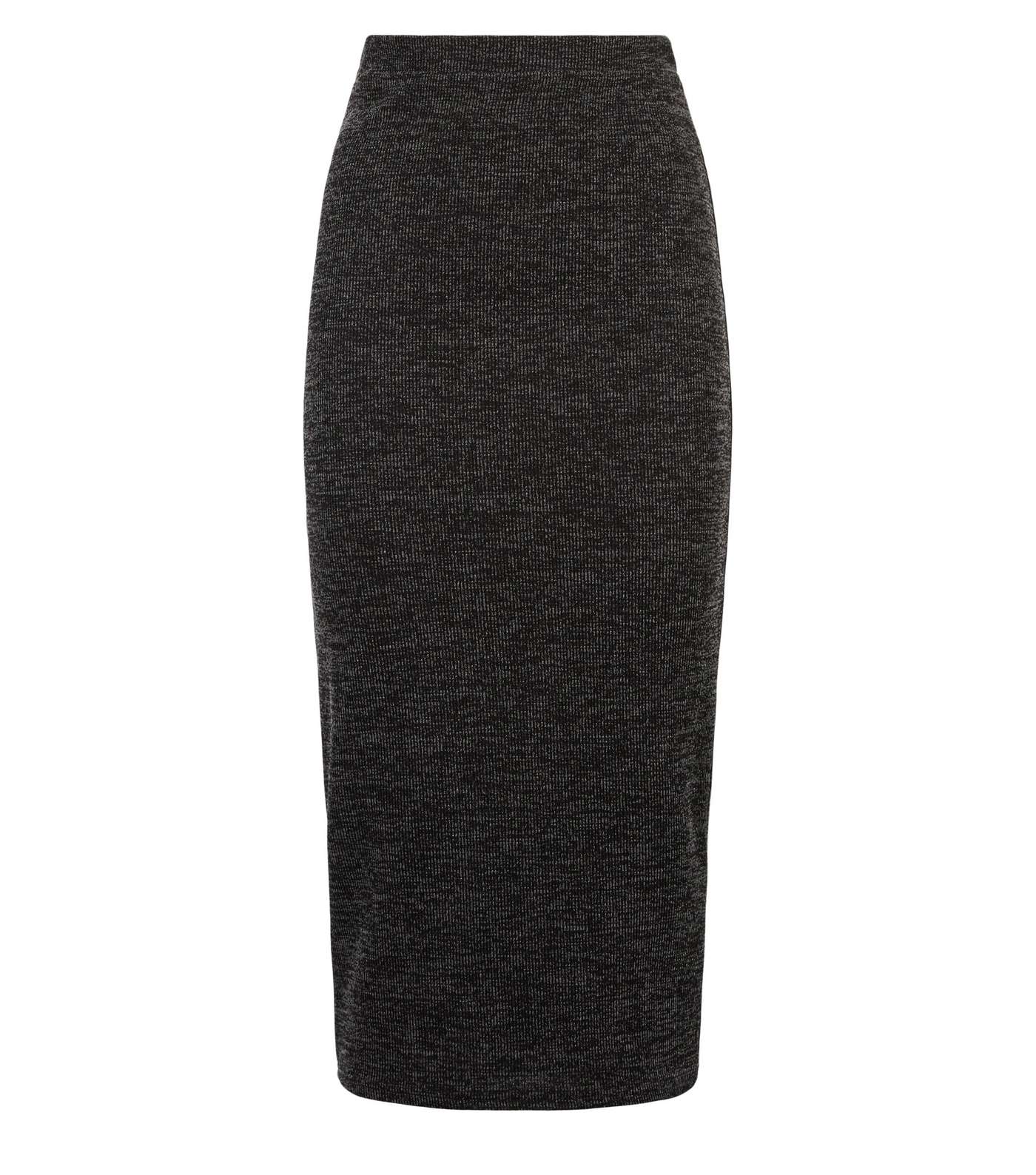 Grey Fine Knit Midi Skirt Image 4