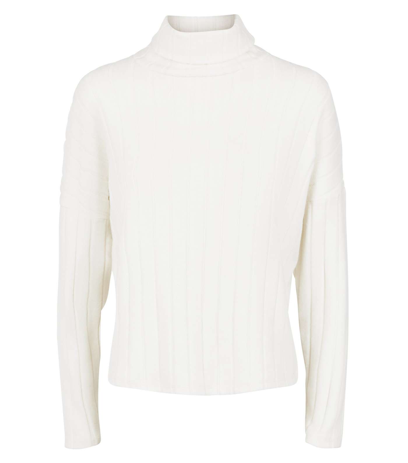 Petite Off White Ribbed Roll Neck Jumper Image 4