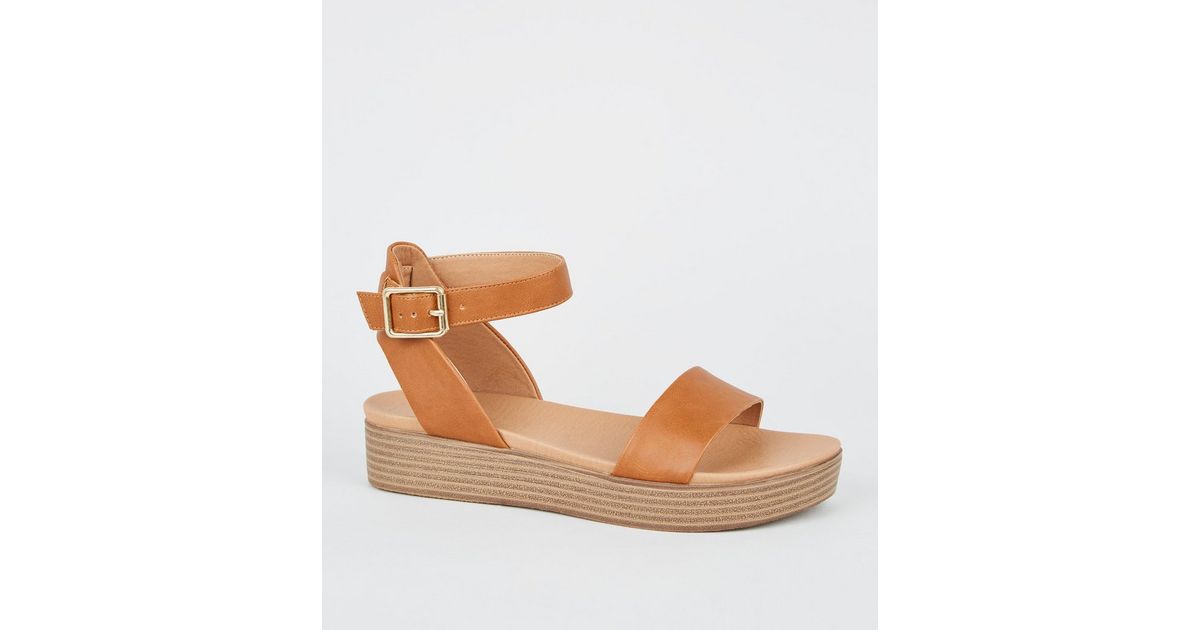 tan footbed sandals