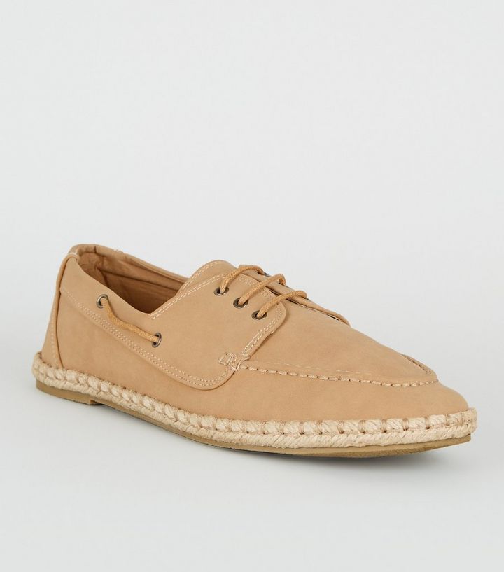 Chaussures Bateau Style Espadrilles Couleur Camel New Look