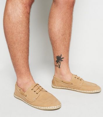 Image of Camel Espadrille Boat Shoes New Look