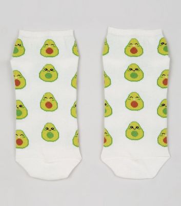 Cream Avocado Trainer Socks | New Look