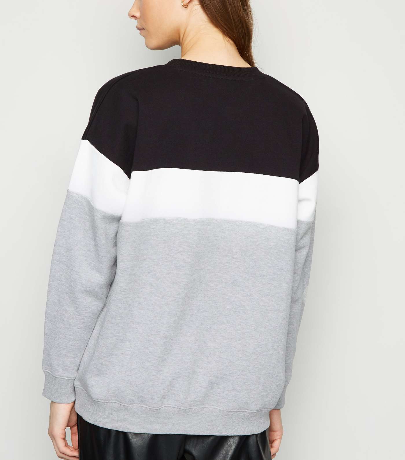 Black Colour Block Sweatshirt Image 3