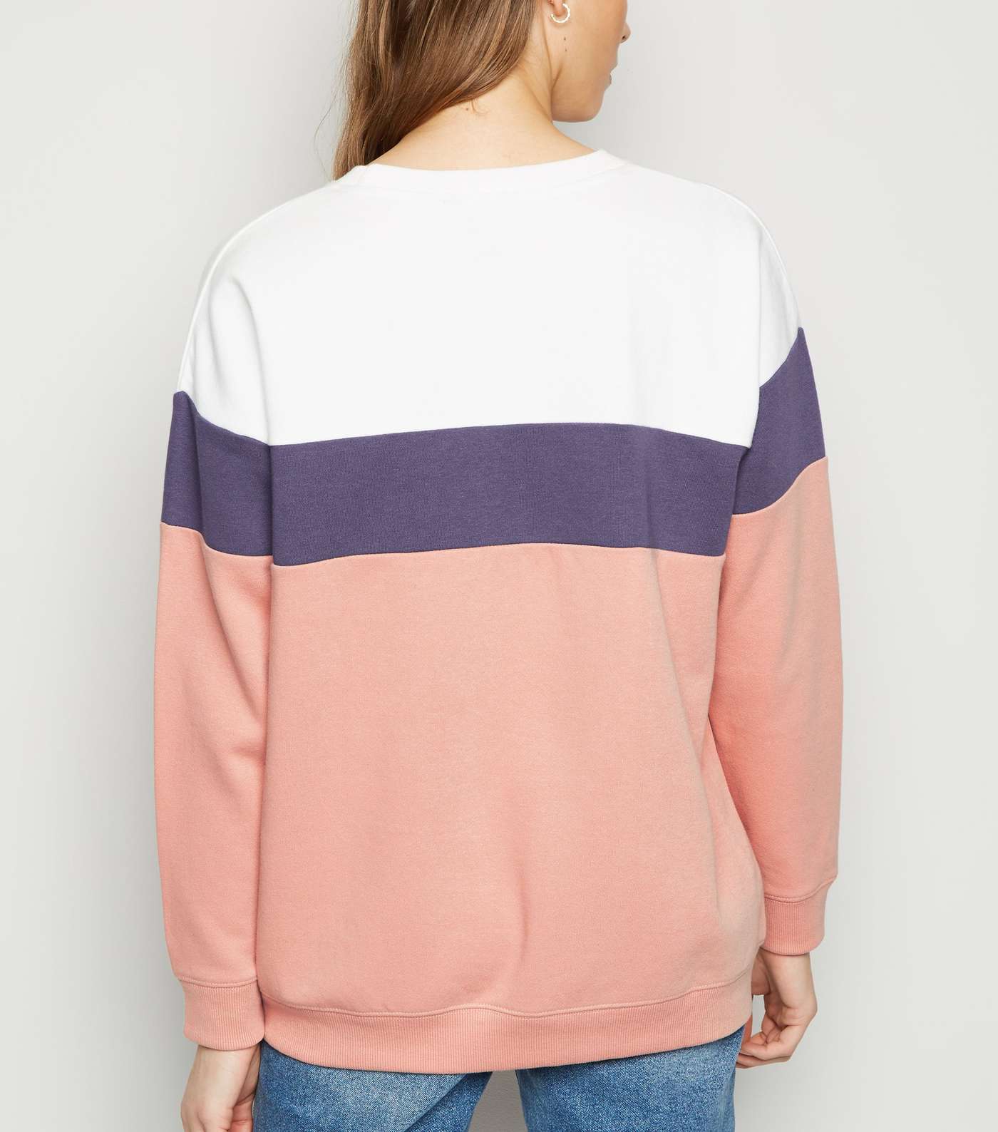 Pink Colour Block Sweatshirt Image 3