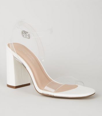 2023 Fashion PVC Transparent Women's Heels White Skin Stone Transparent  Heeled Shoes Fashion Party Leisure Shoes