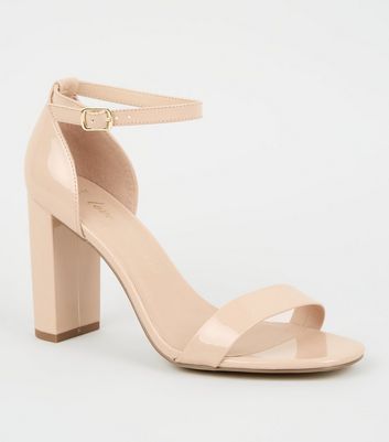 pale pink block heels