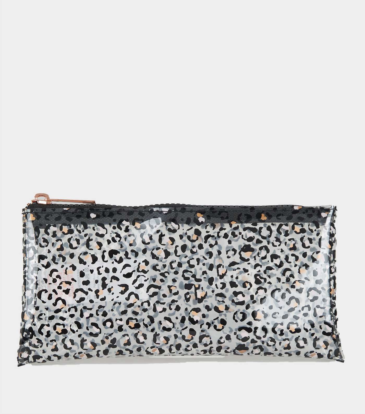 Black Leopard Print Clear Make-Up Bag
