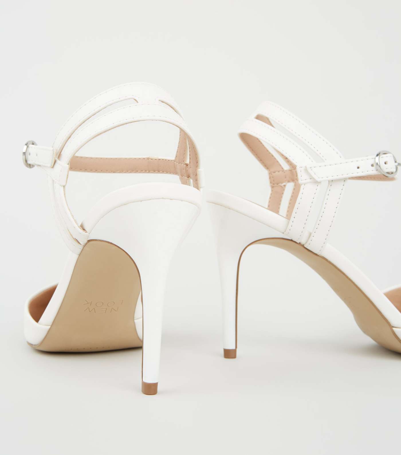 White Leather-Look 2 Part Pointed Courts Image 4