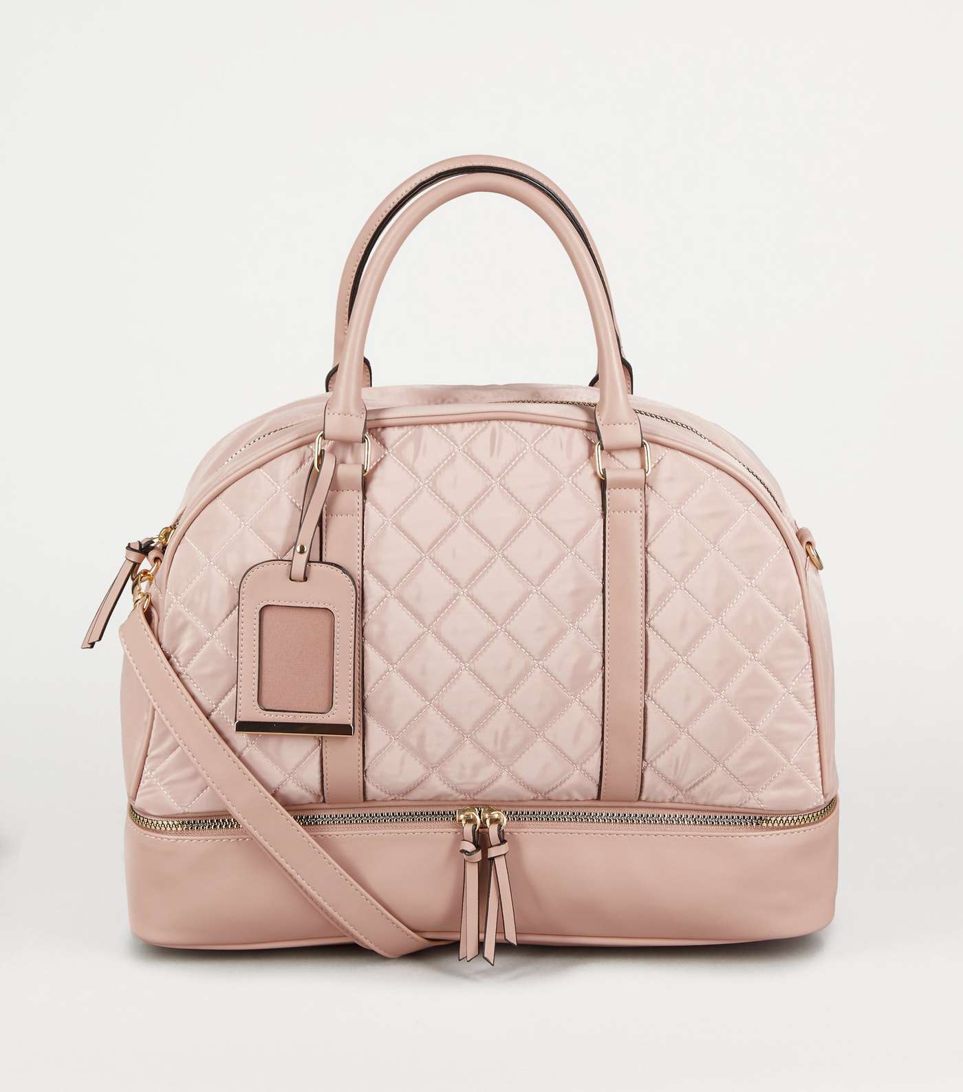 Pink Quilted Holdall Weekend Bag