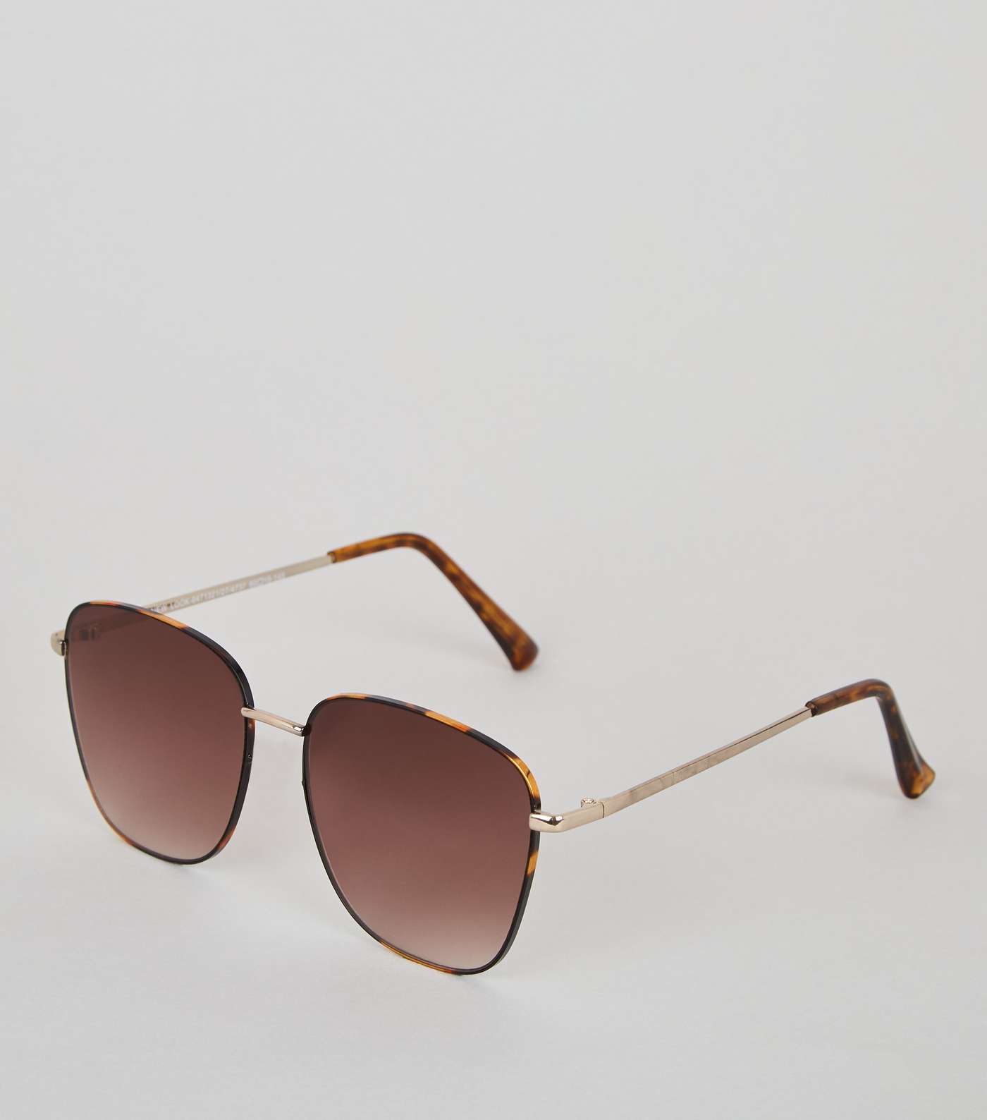 Dark Brown Animal Print Rectangle Sunglasses