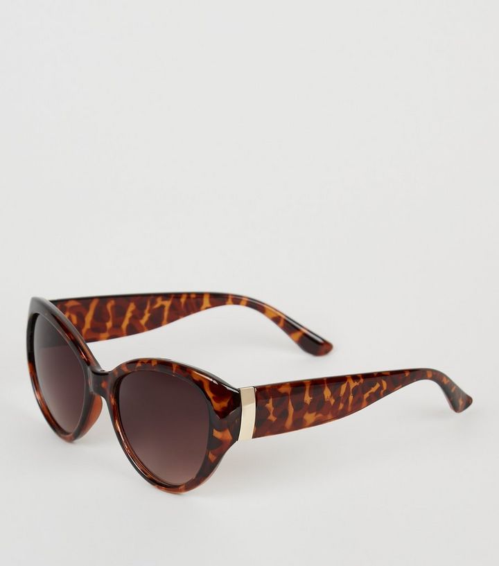 Brown Tortoiseshell Effect Cat Eye Sunglasses New Look