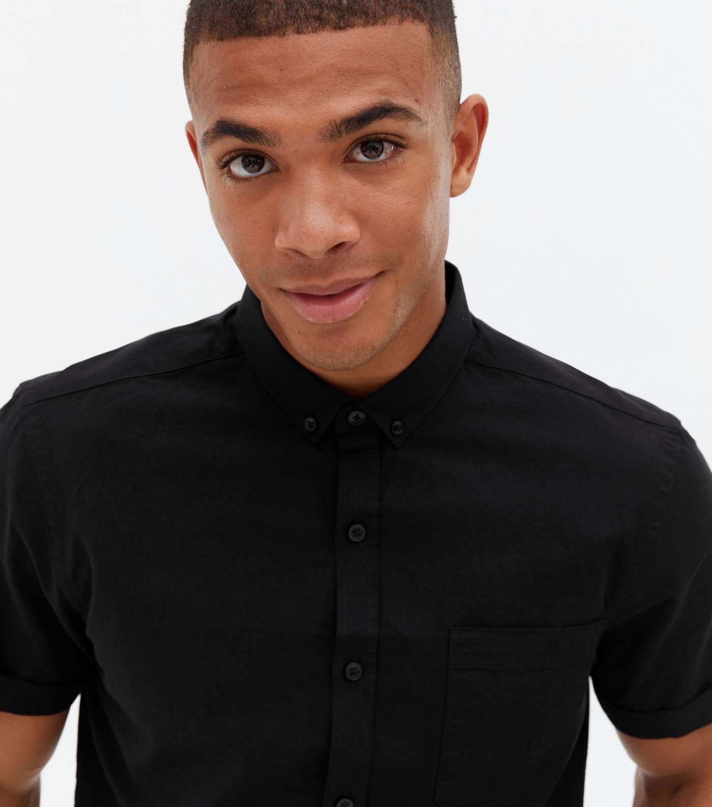 Black Short Sleeve Oxford Shirt Image 3