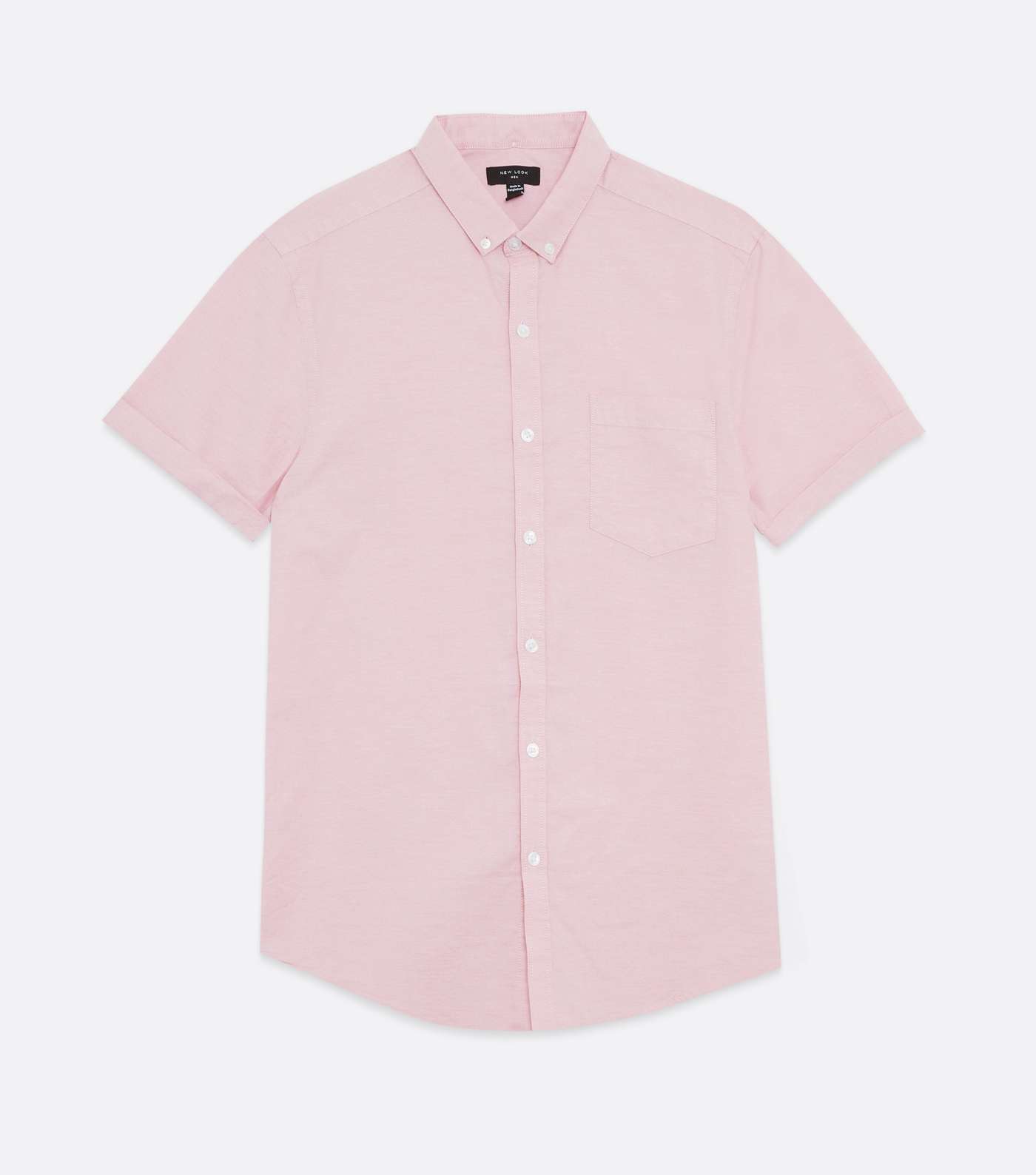 Pink Cotton Short Sleeve Oxford Shirt Image 5