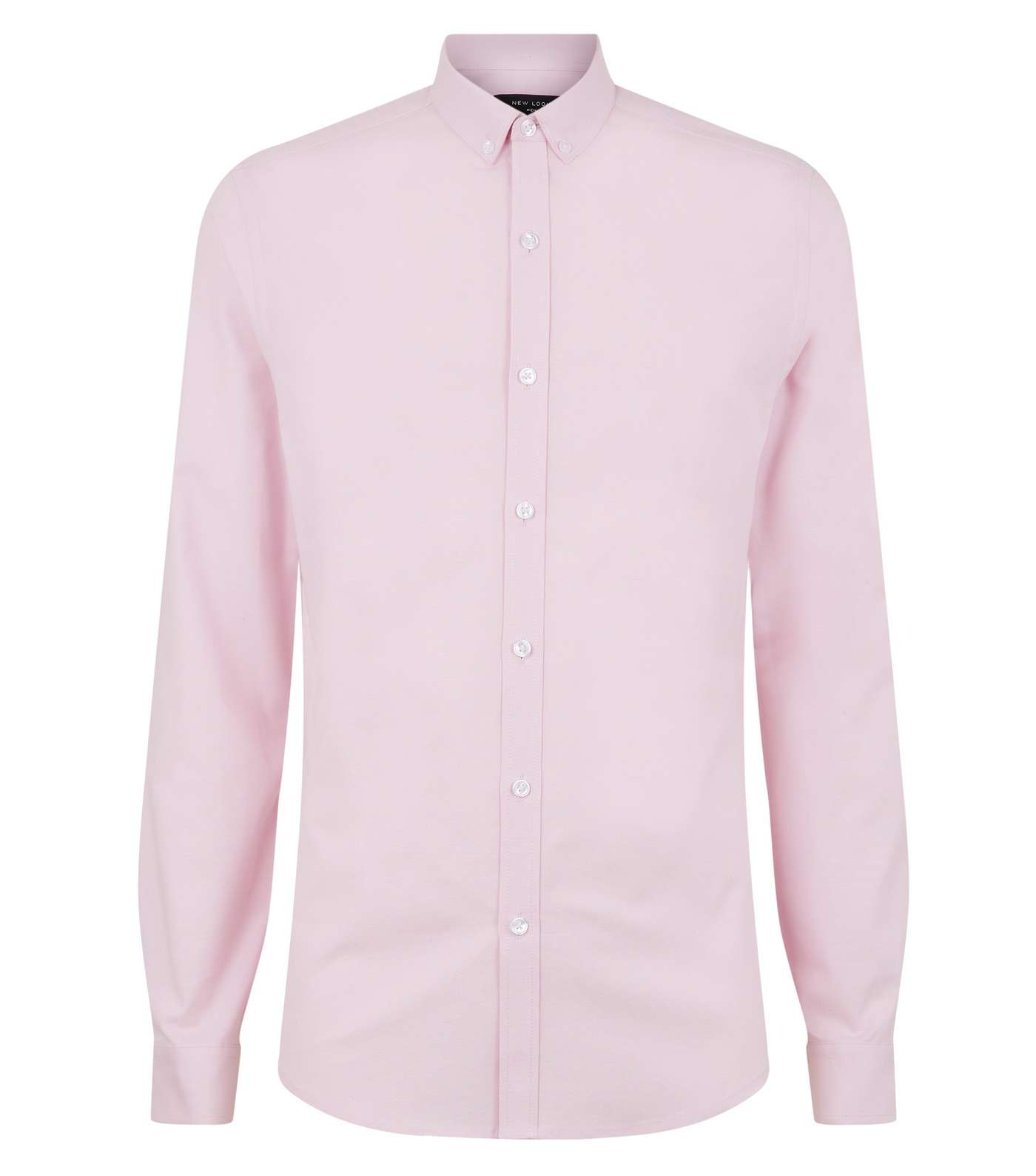 Pink Muscle Fit Long Sleeve Oxford Shirt Image 4