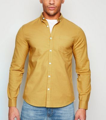 mens mustard color dress shirt