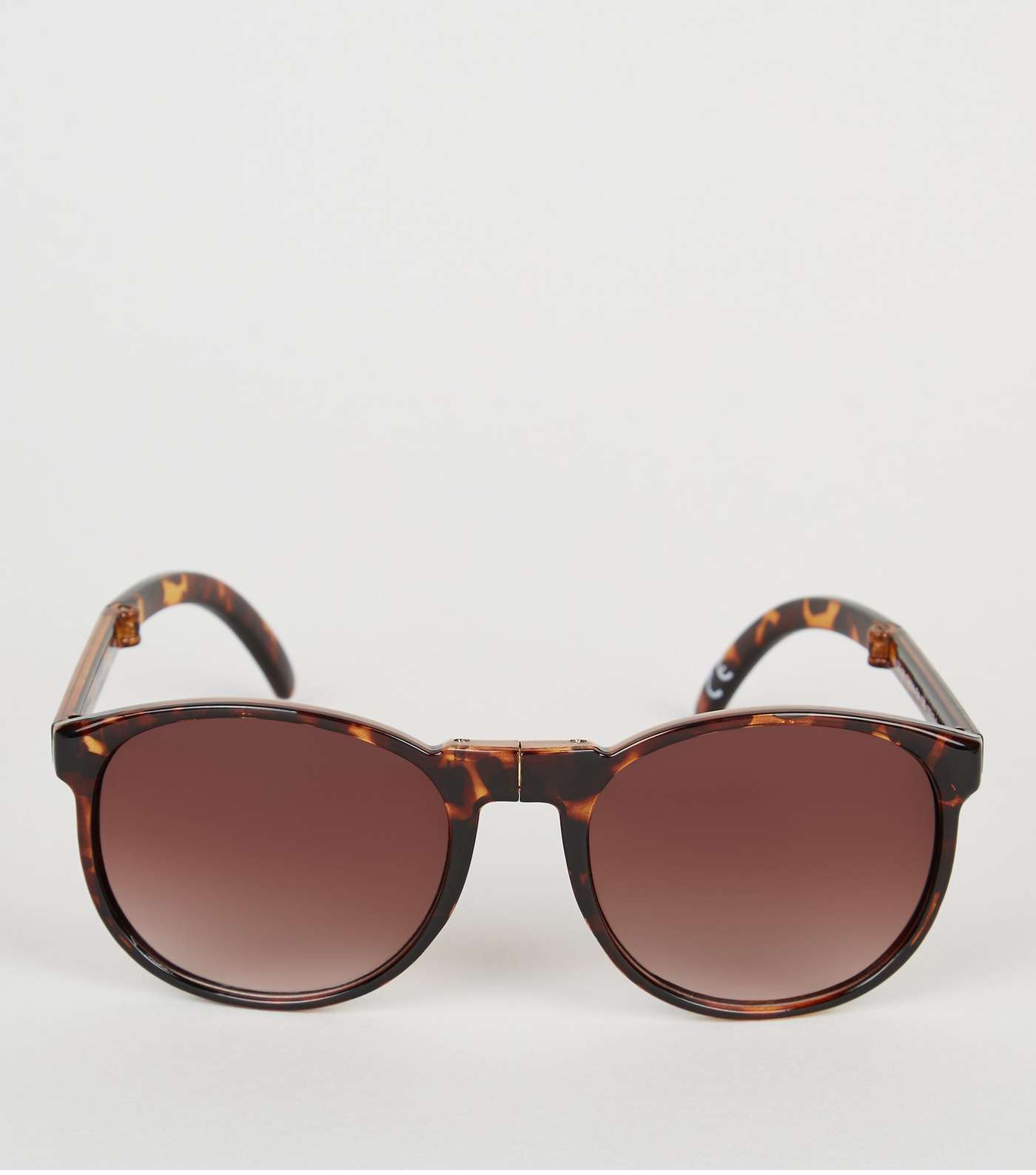 Dark Brown Tortoiseshell Effect Foldable Sunglasses Image 3