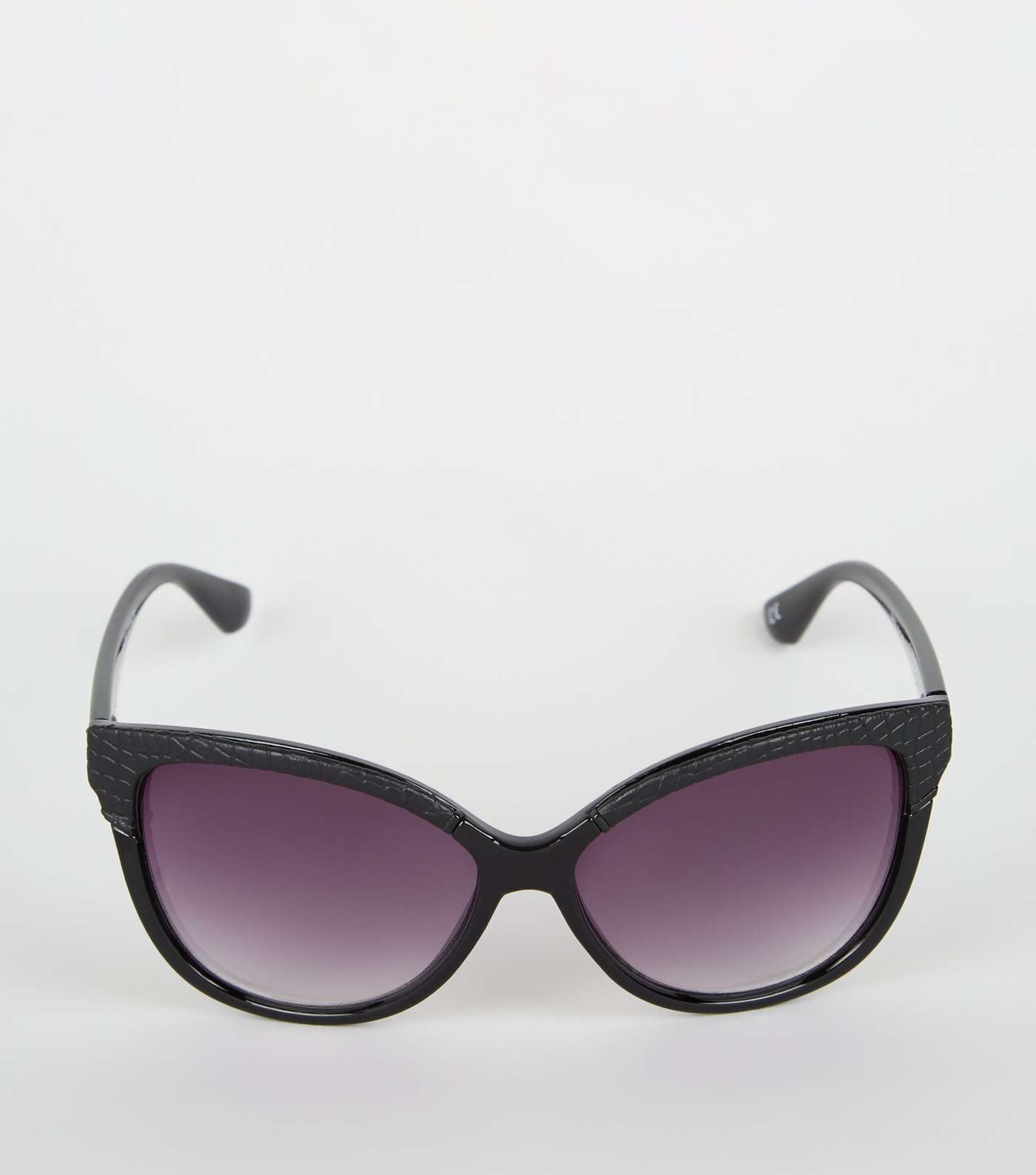 Black Faux Croc Sunglasses Image 3