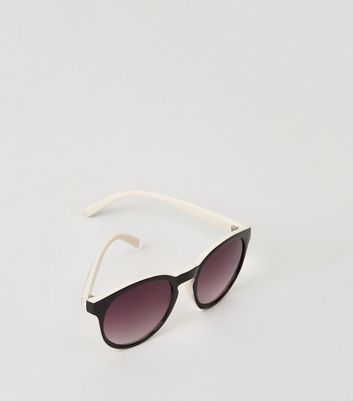Image of Black Colour Block Sunglasses New Look