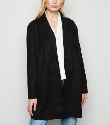 ladies black duster jacket