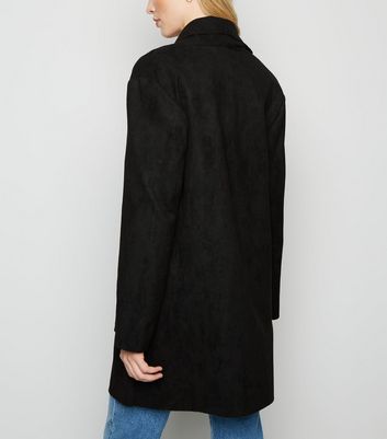 new look black duster coat