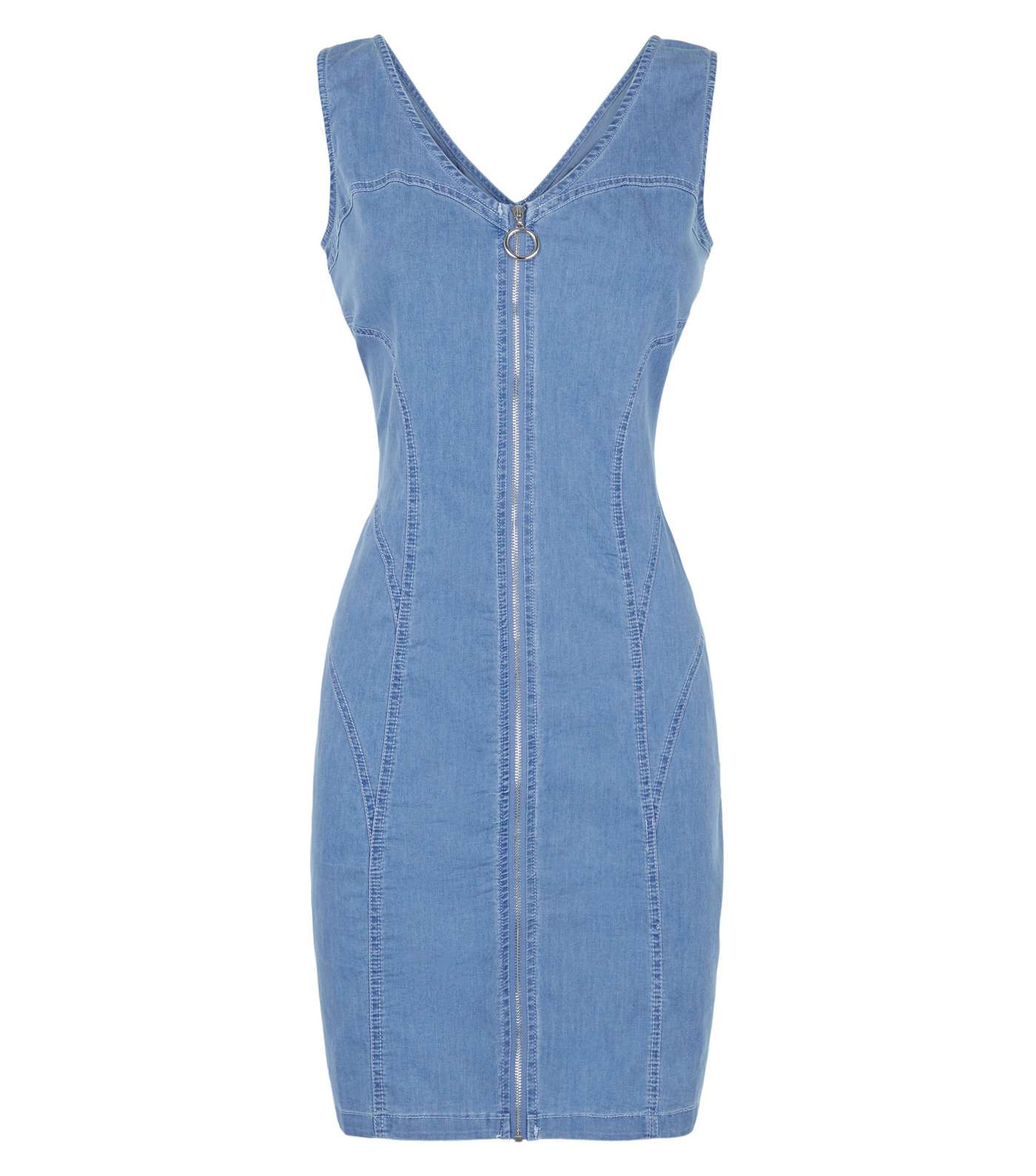 Blue Vanilla Blue Denim Zip Up Dress Image 4