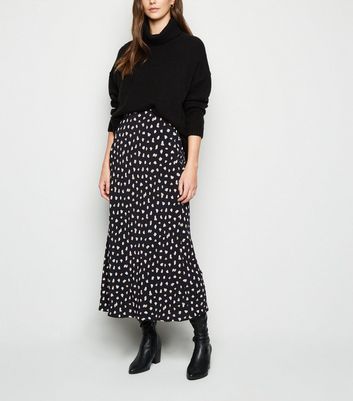 black polka dot skirt new look