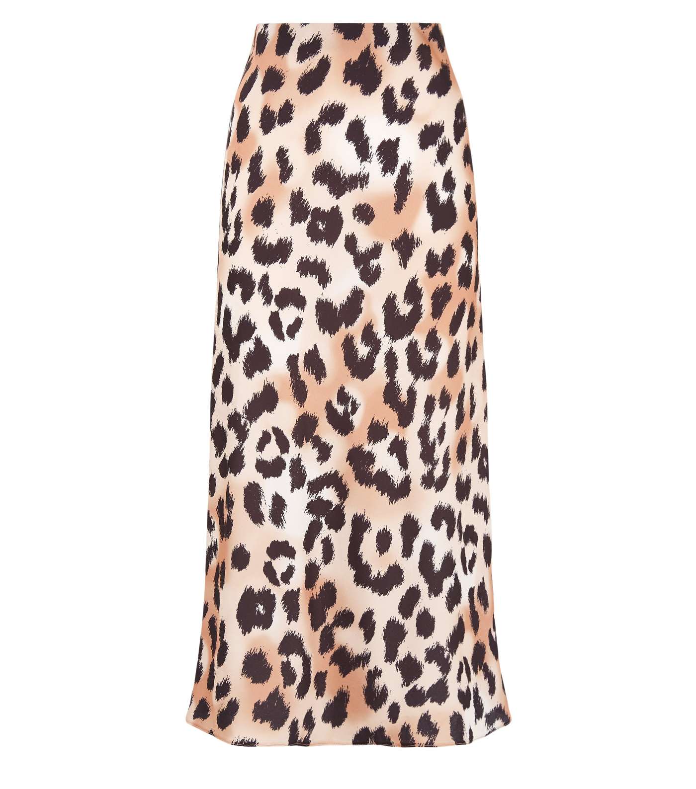 Brown Leopard Print Bias Cut Satin Midi Skirt Image 4