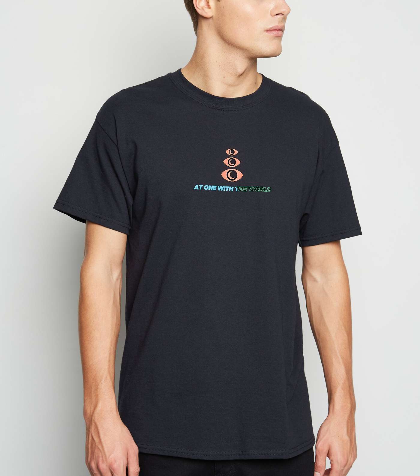 Black Oversized Zen Slogan T-Shirt